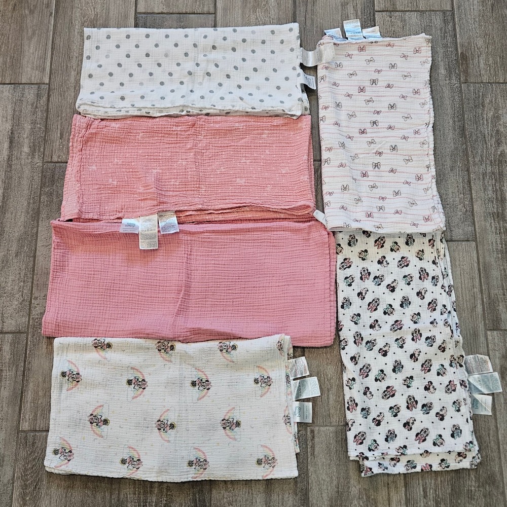 Aden + Anais Disney Baby Swaddle Blankets Kids OS Pink Minnie Mouse 6 Pack